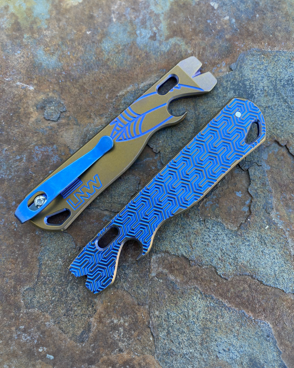 Barclay EDC Collaboration Prybar v1.0 - Blue/Bronze Two Toned Anodized