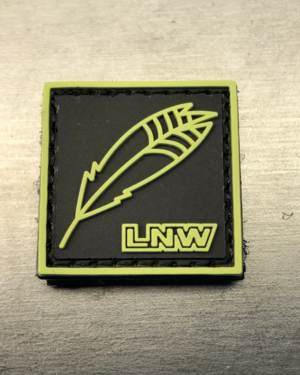 Ranger Eye Patch with Feather/LNW Logo - Black w/ OD Green Logo