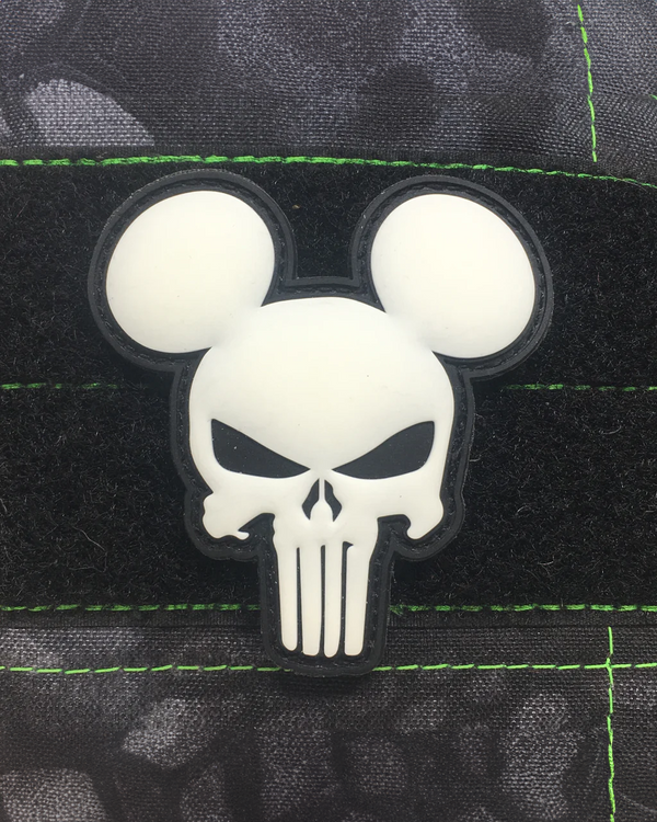 Mickey Skull GITD PVC Morale Patch