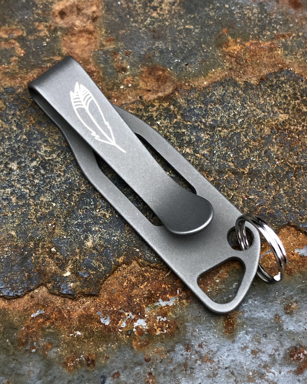 Key Hanger Clip - Sandwashed "Feather"