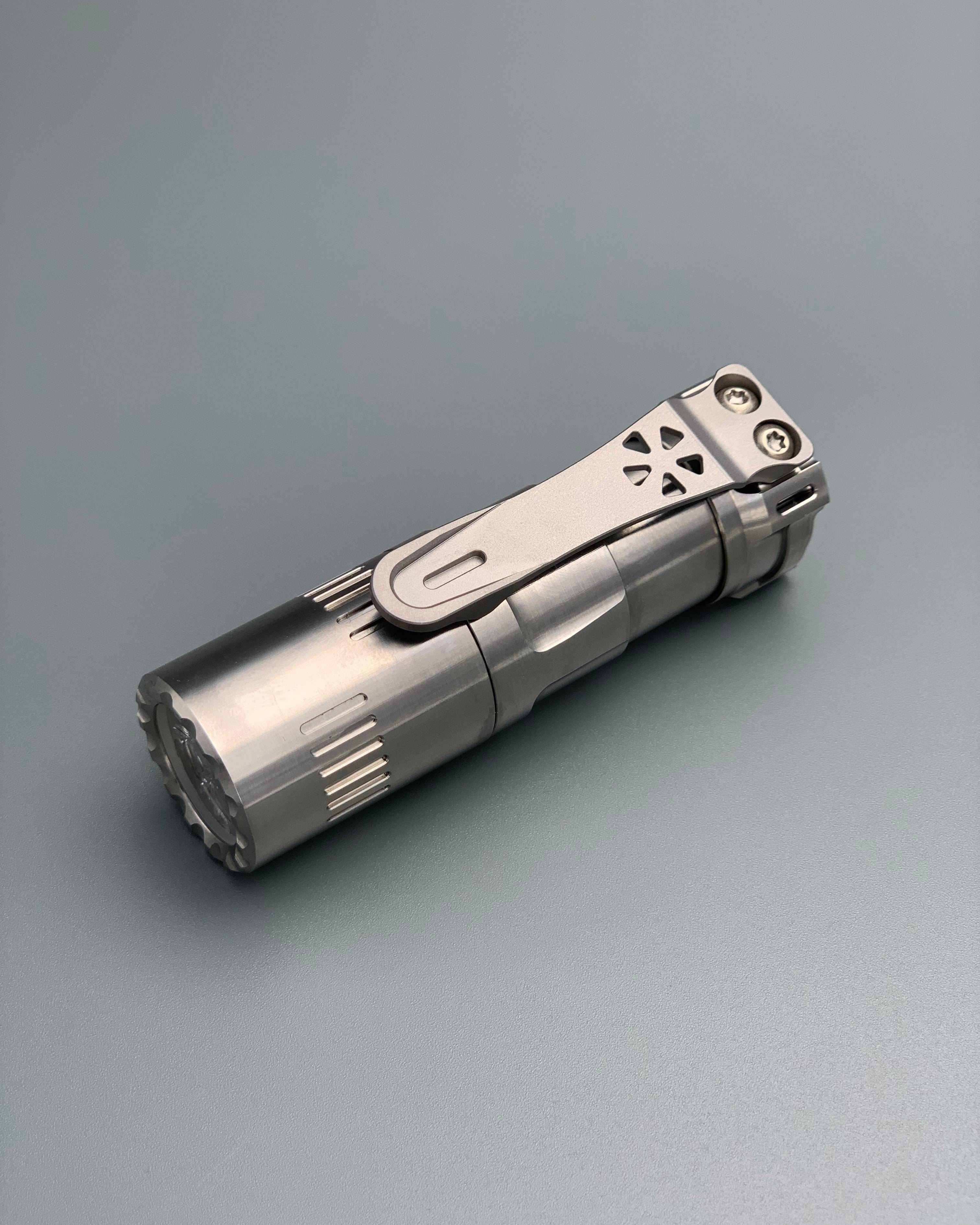 ReyLight Rook Raw Titanium Flashlight – Onibai